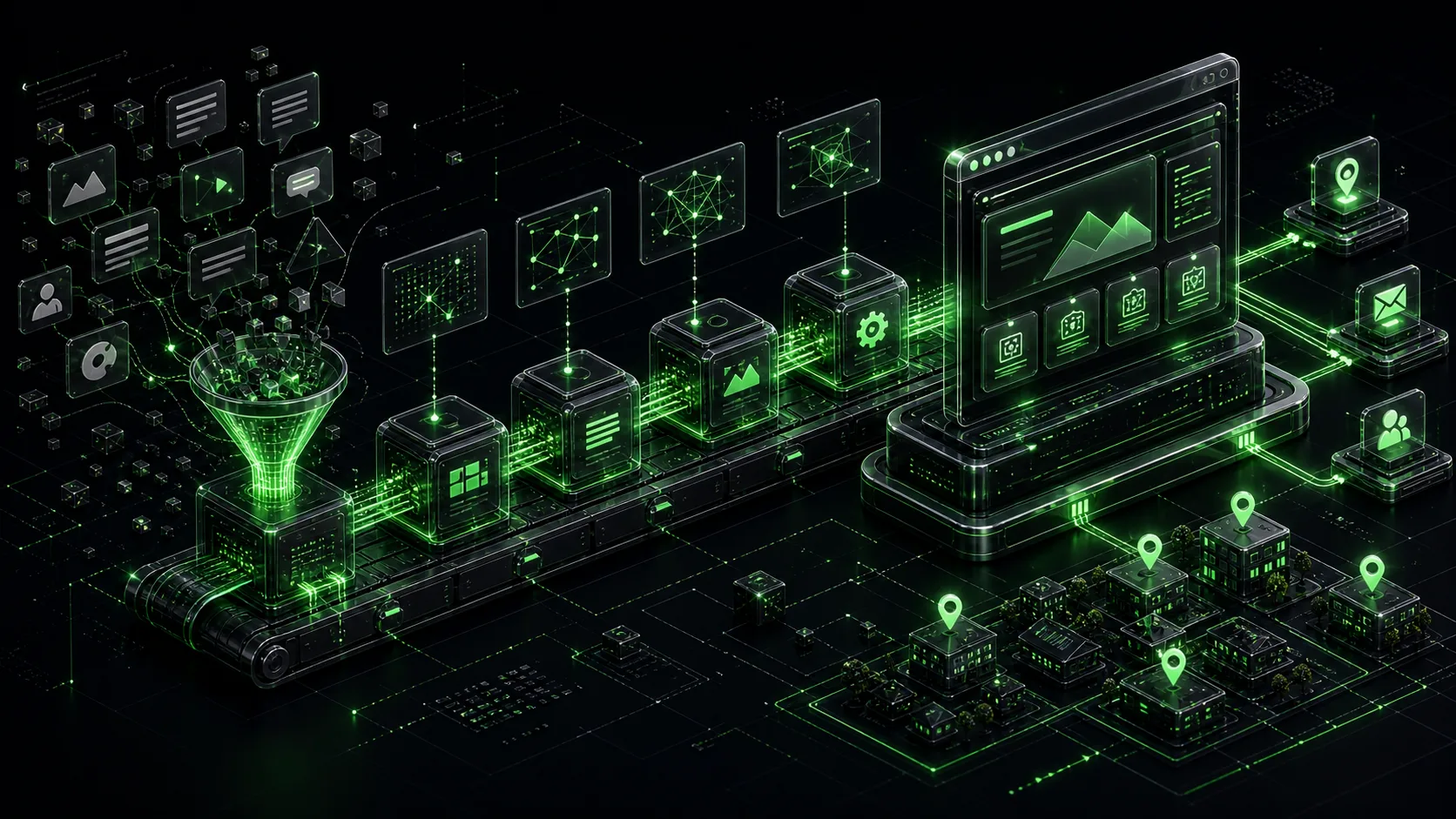 Isometric infrastructure cover for Come creare un sito web con Claude Code senza saper programmare?