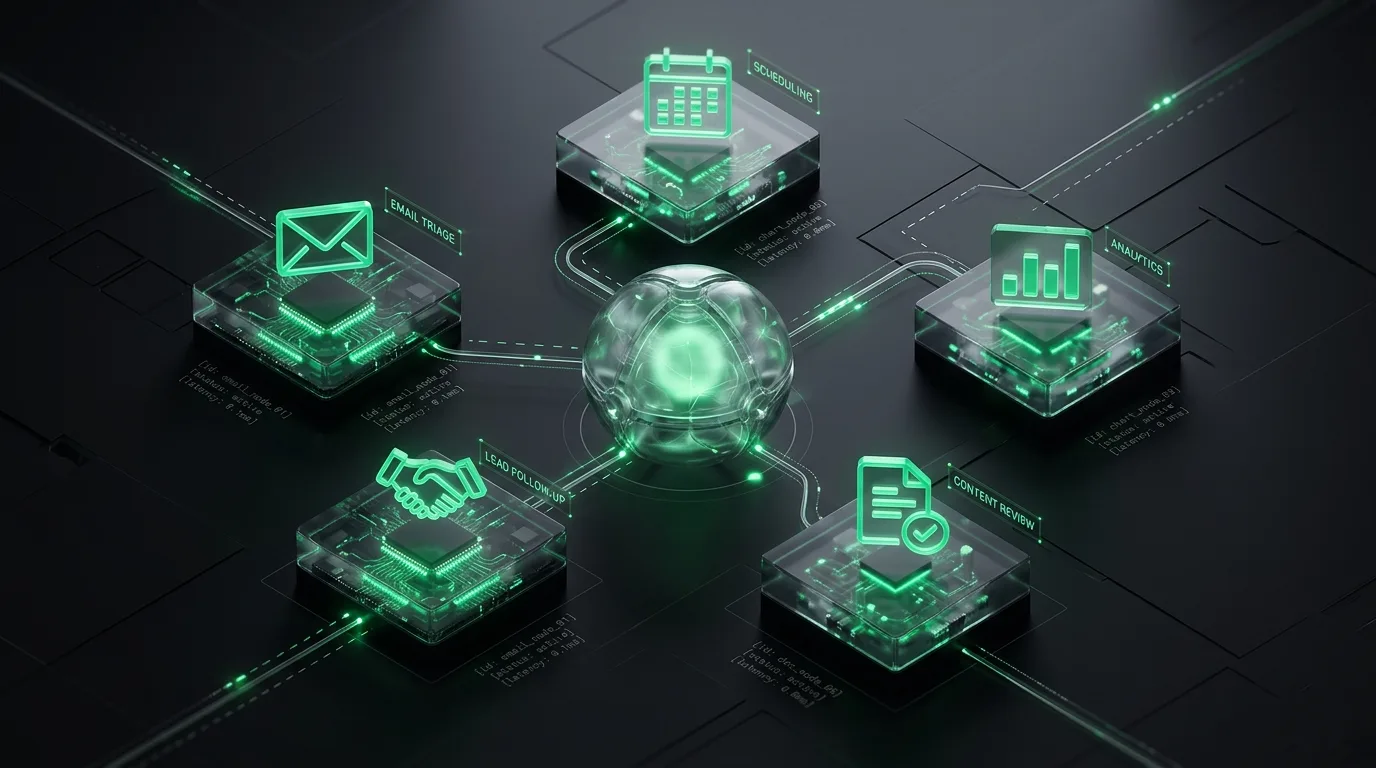 Isometric infrastructure cover for OpenAI Ha Reso gli Agenti AI Gratuiti — 5 Modi per Metterli al Lavoro nel Tuo Business Oggi
